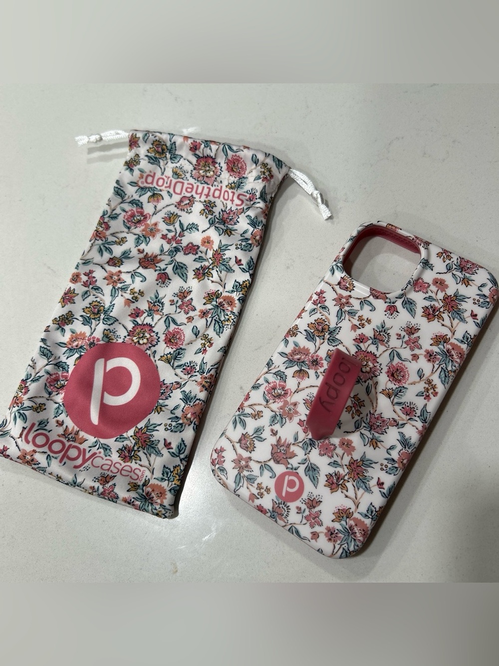 Floral Pink Phone Case for iPhone - White & Pink Floral Design